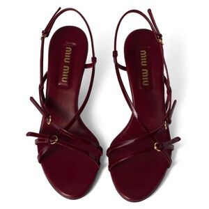 Miu Miu Patent Leather Sandals with Buckles